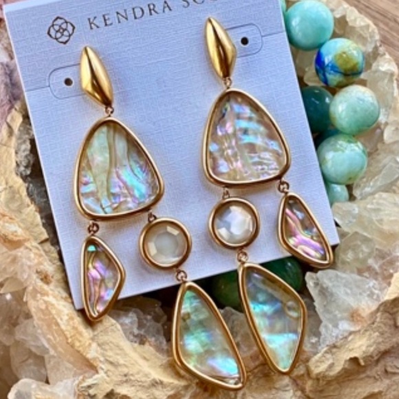 Kendra Scott Jewelry - 🌺🎉HP🎉🌺 NWT Kendra Scott Margot Gold Abalone Statement Earrings